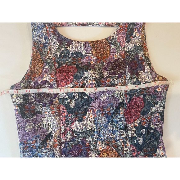 H&M Womens Multi Print Pencil Dress Back Hole Party Wedding Purple White Size 6 - Picture 6 of 10